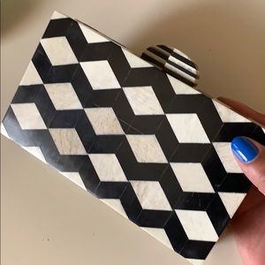Black and white square clutch from Zara